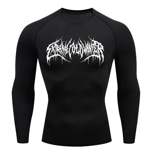 Long Sleeve Revena™ "Extreme Cold Winter" Pattern Elastic Compression Shirt