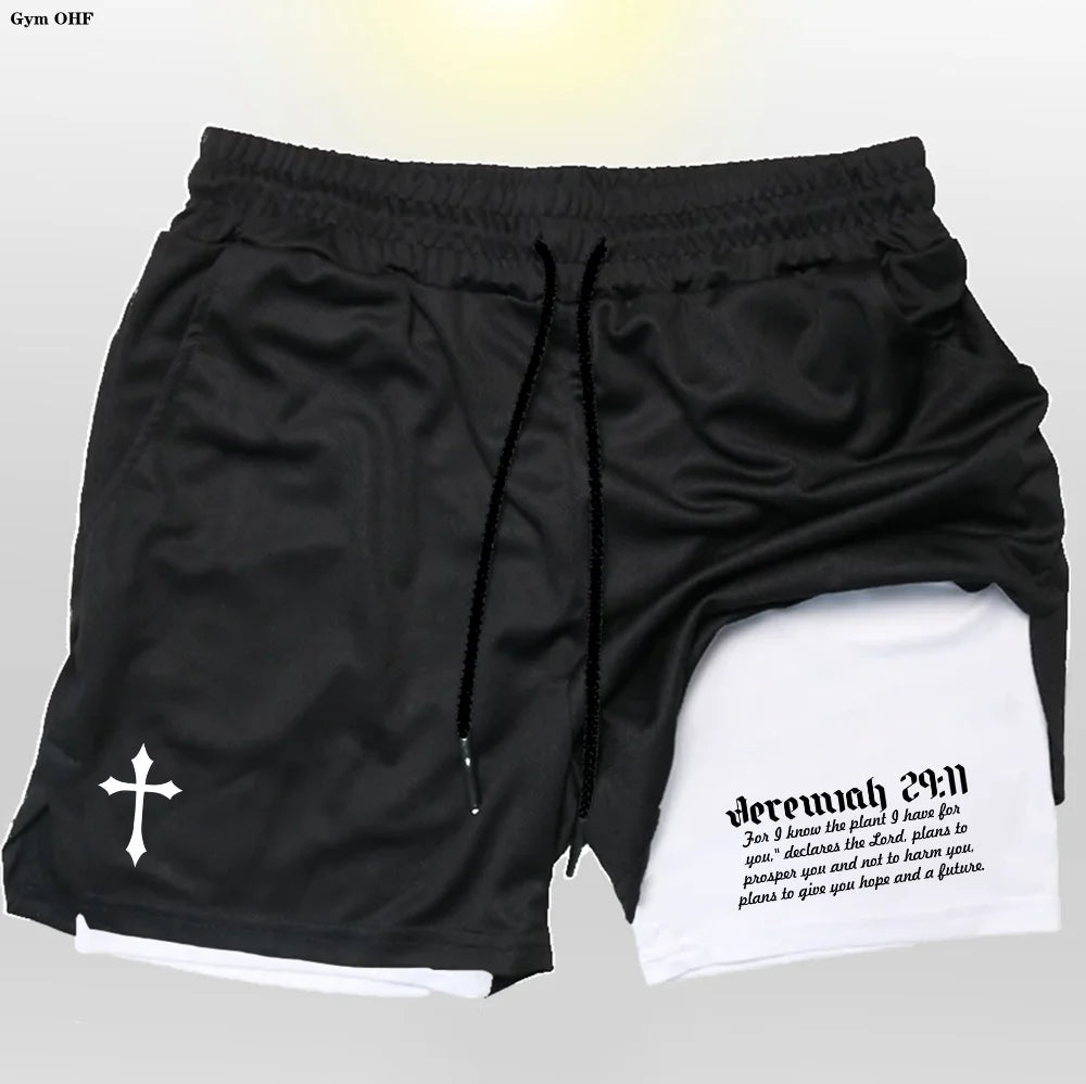 Pro Layer Revena™ “Jeremiah 29:11” 2-in-1 Performance Training Shorts