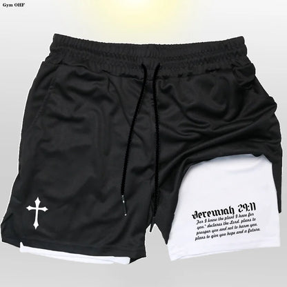Pro Layer Revena™ “Jeremiah 29:11” 2-in-1 Performance Training Shorts
