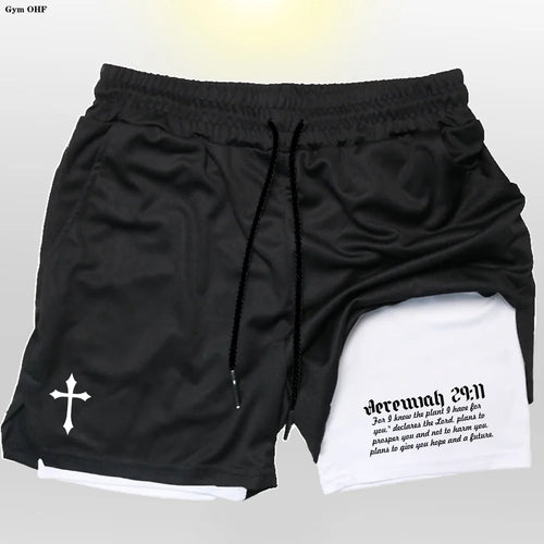Pro Layer Revena™ “Jeremiah 29:11” 2-in-1 Performance Training Shorts