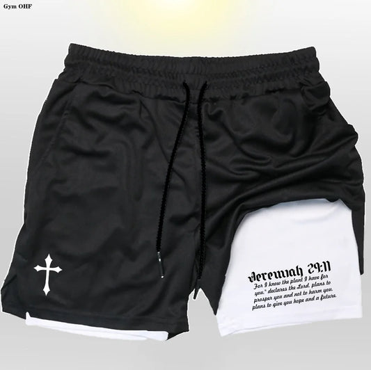 Pro Layer Revena™ “Jeremiah 29:11” 2-in-1 Performance Training Shorts