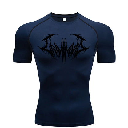 Short Sleeve Revena™ "Ashborn Mesh" Pattern Elastic Compression Shirt