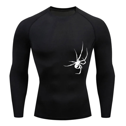 Long Sleeve Revena™ "Troupe" Pattern Elastic Compression Shirt V3