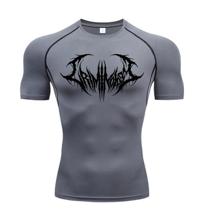 Short Sleeve Revena™ "Ashborn Mesh" Pattern Elastic Compression Shirt