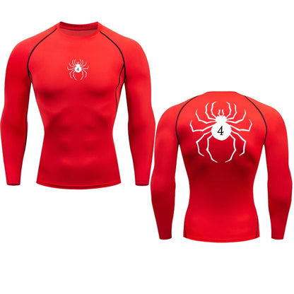 Long Sleeve Revena™ "Troupe" Pattern Elastic Compression Shirt V2