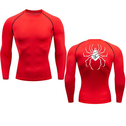 Long Sleeve Revena™ "Troupe" Pattern Elastic Compression Shirt