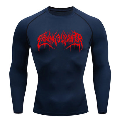 Long Sleeve Revena™ "Extreme Cold Winter" Pattern Elastic Compression Shirt