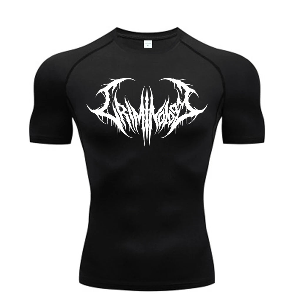 Short Sleeve Revena™ "Ashborn Mesh" Pattern Elastic Compression Shirt