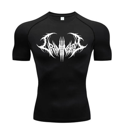 Short Sleeve Revena™ "Ashborn Mesh" Pattern Elastic Compression Shirt