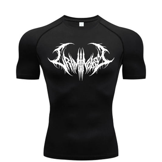 Short Sleeve Revena™ "Ashborn Mesh" Pattern Elastic Compression Shirt