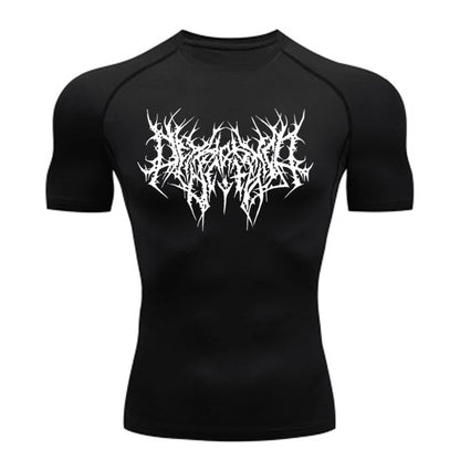 Short Sleeve Revena™ "Abstract Thorn" Pattern Elastic Compression Shirt (UNFINISHED)