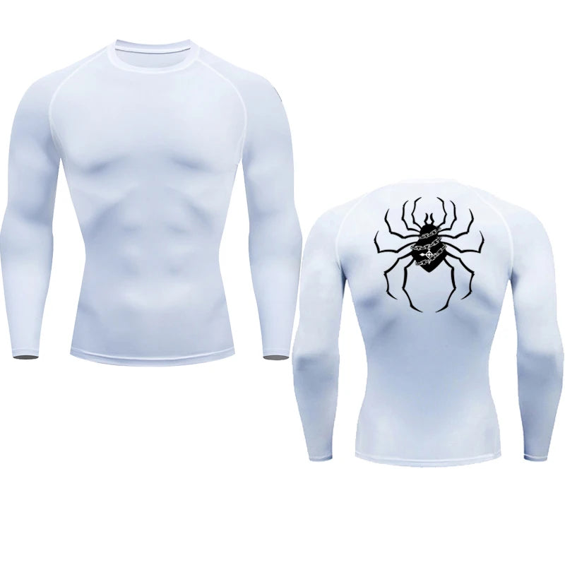 Long Sleeve Revena™ "Troupe" Pattern Elastic Compression Shirt