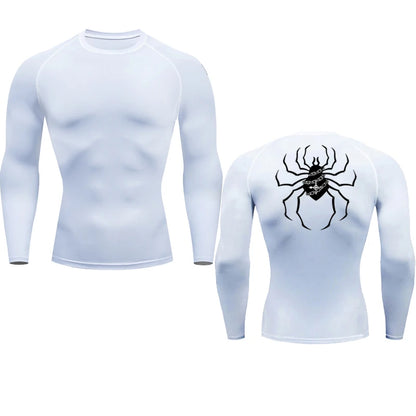 Long Sleeve Revena™ "Troupe" Pattern Elastic Compression Shirt