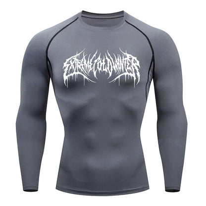Long Sleeve Revena™ "Extreme Cold Winter" Pattern Elastic Compression Shirt