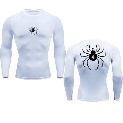 Long Sleeve Revena™ "Troupe" Pattern Elastic Compression Shirt V2
