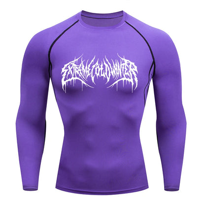 Long Sleeve Revena™ "Extreme Cold Winter" Pattern Elastic Compression Shirt