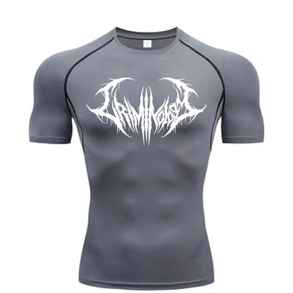 Short Sleeve Revena™ "Ashborn Mesh" Pattern Elastic Compression Shirt