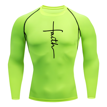 Faith Cross - Long Sleeve Compression Shirt